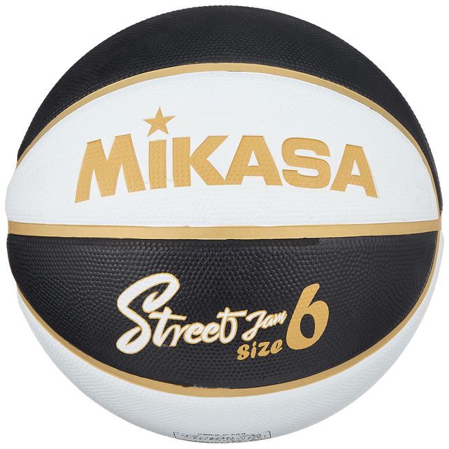 MIKASA BB602D-BKWGL-EC Basketball No. 6 Rubber Black/White/Gold, Recommended Inner Pressure: 0.490 - 0.630 (kgf/cm))