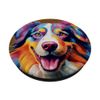 Australian Shepherd Aussie Portrait | Portrait Colour Artwork PopSockets Swappable PopGrip