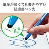 Elecom P-TPEN02BBU Pencil Shape Triangular Thick Axis Super Sensitive Type (For Smartphones and Tablets) Blue