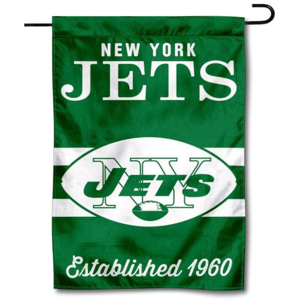 Jets Throwback Retro Vintage Garden Flag Double Sided Banner