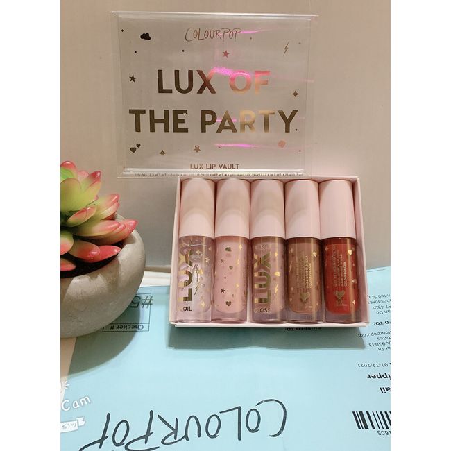 NIB Colourpop LUX OF THE PARTY Lux Lip Vault Kit 5 Piece Set Gloss Lipstick