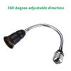 E26/E27 50CM/20 inch Extension Socket Extender Adapter, E26 to E26 Flexible Extension, All-Directional Adjustable Standard Medium Light Bulb Socket Converter,Black (2 Pack)
