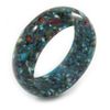 Avalaya Light Blue Resin with Mosaic Effect Bangle Bracelet - Medium - 17cm L