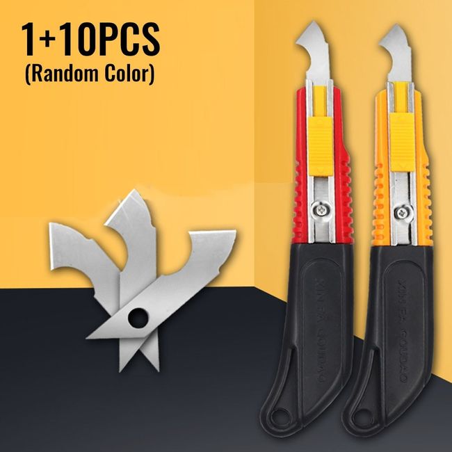 Acrylic Hook Knife Plastic PVC Cutter Craft Knife Cutting Plexiglass + 3  Blades