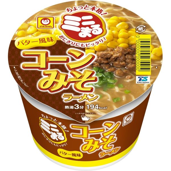 Maru-chan Mini Maru Corn Miso Ramen Butter Flavor, 1.7 oz (49 g) x 12 Packs (Mini Size)