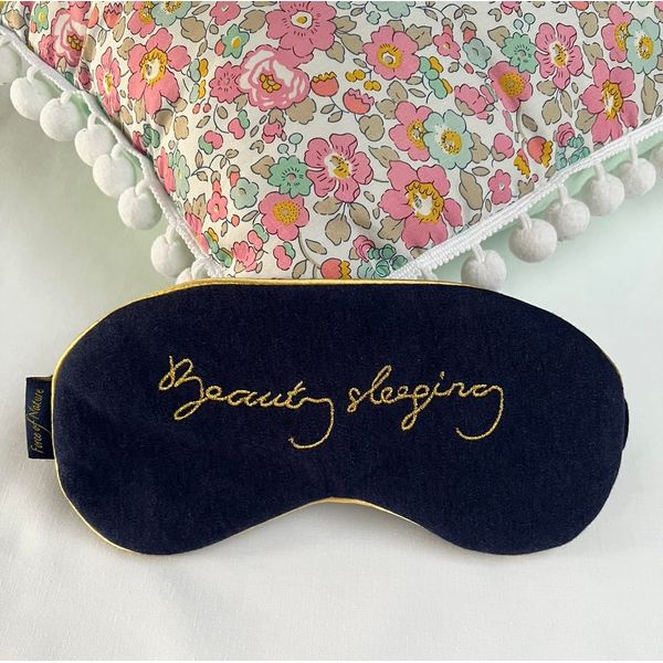 Sleep Mask with Bamboo Fabric and Silk Floss- Gentle on Face and Hair