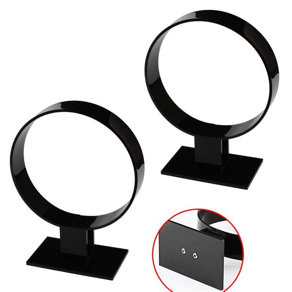 lasenersm 2 Pieces Acrylic Headband Display Stand Single Headband Holder Hairband Display Stand Hair Hoop Holder Acrylic Headband Organizer, Black