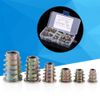 50 Pcs M4/M5/M6/M8/M10 Zinc Alloy Hex Socket Screw Inserts Threaded Insert Nuts Assortment Tool Kit with Plastic Box