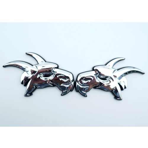 2pcs Custom Head Side Emblems 3D Badges Nameplate Replacement for Ram 1500 2500 3500 (Chrome)