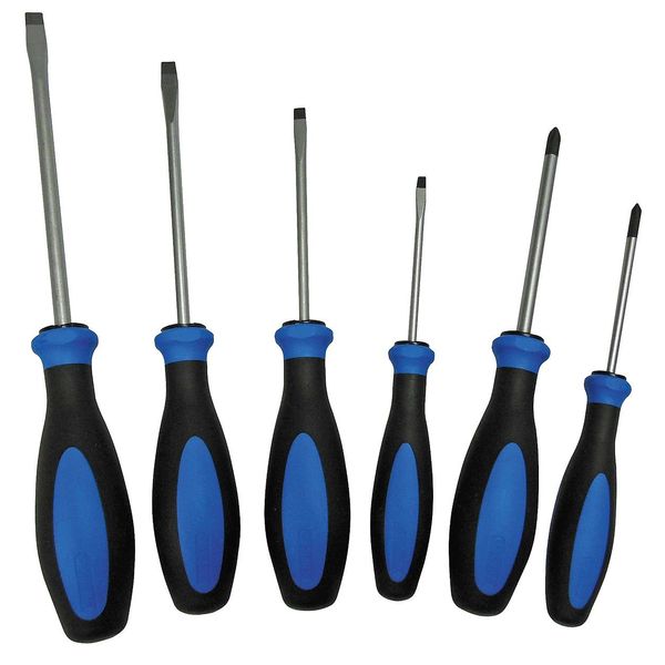 Screwdriver Set, Slotted/Phillips, 6 PC