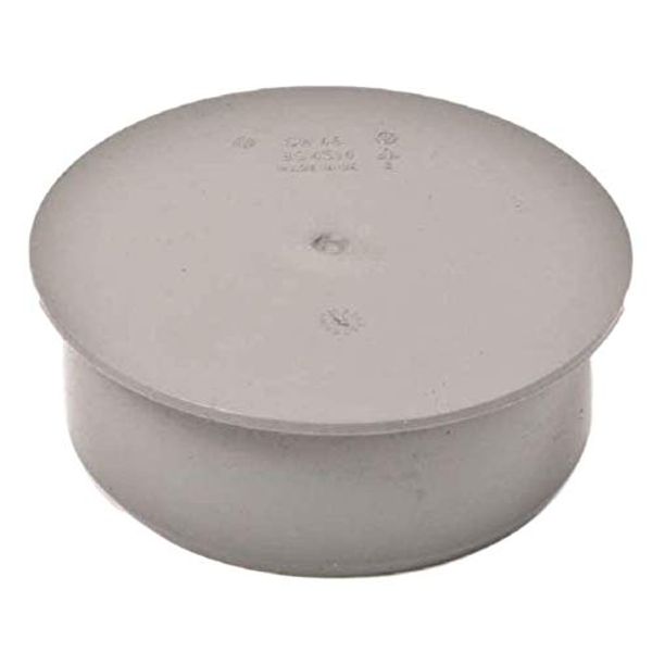 Soil Pipe Cap 110 mm Inlet - Push Fit - Sewerage - Waste - Grey - Stop end