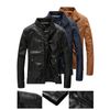 Fairylinks Leather Jacket Men Slim Fit Motorcyle Lightweight ,Black,Large