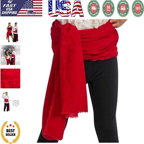 Multi-Functional Red Pirate Bandana - Waist Wrap & Headband for All Ages