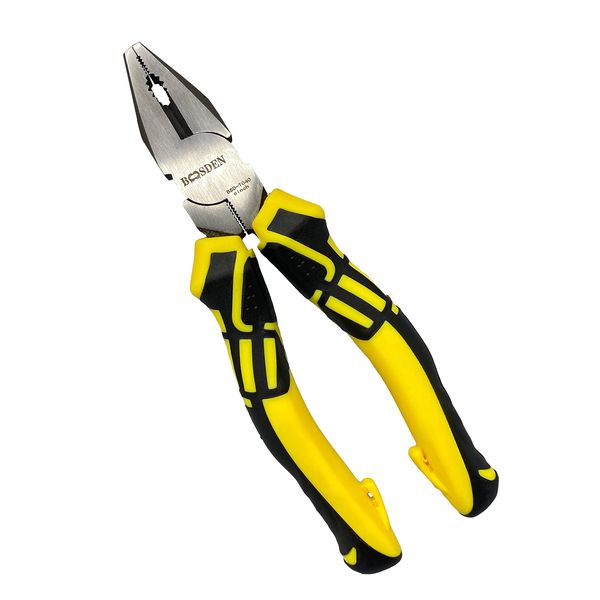 BOOSDEN Linesman Pliers, 6 Inch, High Leverage Lineman's Pliers, Combination Pliers, Electrical Pliers,Side Cutter Linemans Pliers