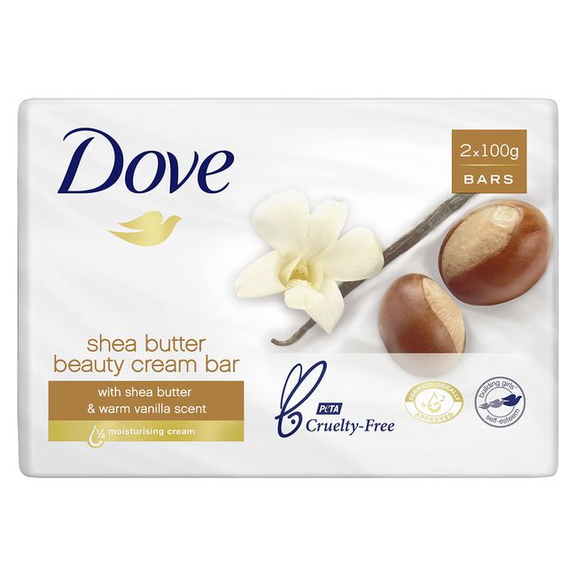 Dove Purely Pampering Shea Butter With Warm Vanilla Scent By Dove for Unisex - 2 X 3.5 Oz Bar Soap, 2count