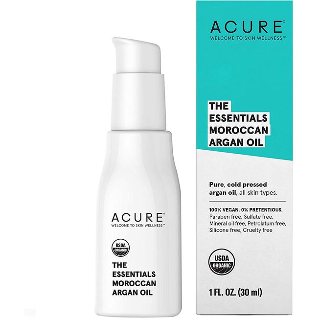 Acure The Essentials Moroccan Argan Oil | 100% Vegan | Versatile - For Any Skin & Hair Care Regimen | Pure, Cold Pressed & Rich in Vitamin E - Hydrates & Restores | 1 Fl Oz