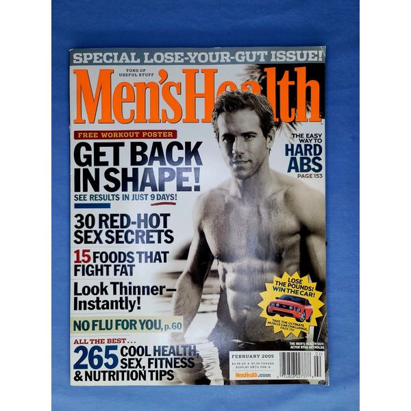 Ryan Reynolds MEN's HEALTH Magazine Feb 2005 Get Back in Shape Red Hot Secrets