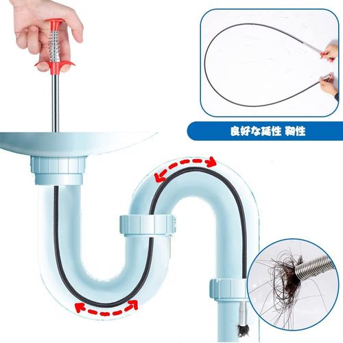 Pipe Cleaner, Pick Up Tool, Pipe Cleaning Brush, Pipe Brush, For Drain Pipe, Pipe Cleaner, Freely Bend, Drain Pipe, Elongated Drain Pipe, Spring Grip, Easy Operation, Odor Resistant, For Cleaning