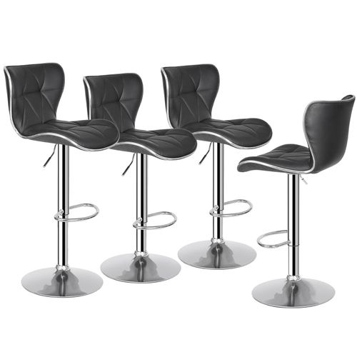 Shell Bar Stools Set of 4 Adjustable Height Swivel Bar Stools Dining Chairs Home