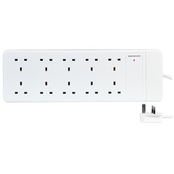 PRO ELEC PEL01383 10 Gang Extension 1m, White