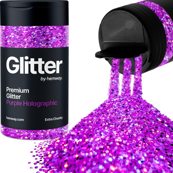 Glitter Shaker Viola Olografico Viso Nail Art Tumbler Natale Festival Accessori Extra Chunky Craft Resin Cosmetico 115g/4.1oz