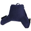 Soft Reading Pillow, TV & Bed Rest Pillow, Arms Support With Pockets - Navy Blue