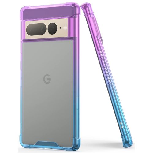 SALAWAT for Google Pixel 7 Pro Case, Clear Cute Gradient Slim Phone Case Cover Reinforced TPU Bumper Hard PC Back Shockproof Protective Case for Google Pixel 7 Pro 6.7 Inch 2022 (Purple Blue)