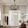 Modern Farmhouse Lighting  Pendant Light，12-Light Rustic Candle Ceiling Light