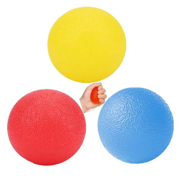 FMELAH 3 Resistance Levels Stress Relief Balls Physical Therapy Hand Exercise Balls Squeeze Balls Kits for Hand Finger Wrist Muscles Arthritis Hand Grip Strength Trainer