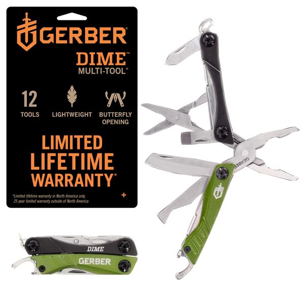 Gerber 1027828 Dime Mini Multi Tool - Green, 13.97 cm*15.24 cm*1.52 cm