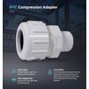Midline Valve 587DB034 PVC Compression x Male Adapter Pipe Fitting; 3/4 in.; White Plastic