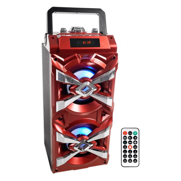 NYC Acoustics X-Tower Dual 4" Bluetooth Speaker w/ Sound Activated LED's+Remote