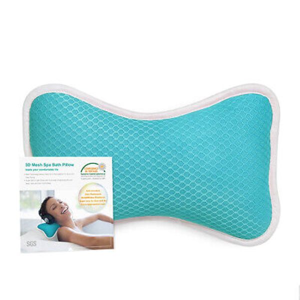 3D Mesh Spa Bath Pillow Neck Support Tub Bathtub Cushions  With 2 Suction Cups