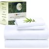 Rayon from Bamboo Sheets Cal King, Luxury Cooling Sheets, White Sheets for Calif