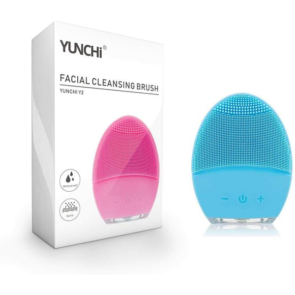 Sonic Facial Cleansing Brush YUNCHI Food Grade Silicone Waterproof Red WC02_R