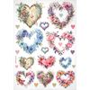 Stamperia A4 Rice Paper - Floral Heart Collection