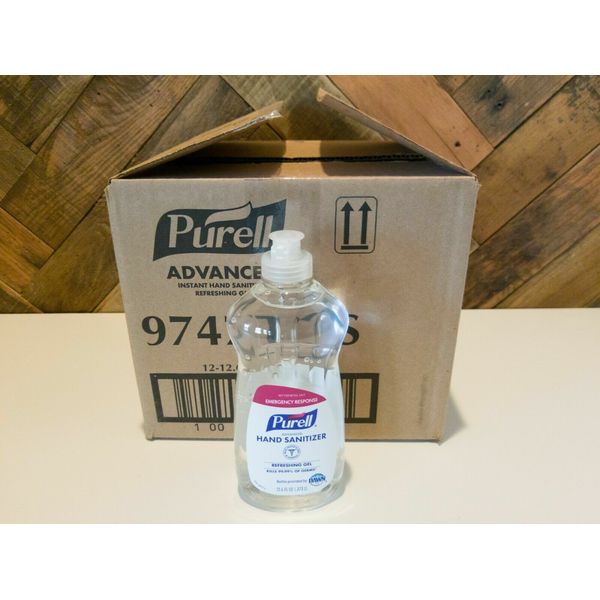 2 Pack Purell Advanced Hand Sanitizer 12.6oz Gel Flip Top Bottle 9747-12-S