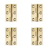 4 Pcs 1.5" Door Hinges Brass Folding Hinges for Gate Window Closet Drawer Boxes