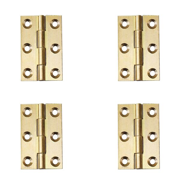 4 Pcs 1.5" Door Hinges Brass Folding Hinges for Gate Window Closet Drawer Boxes