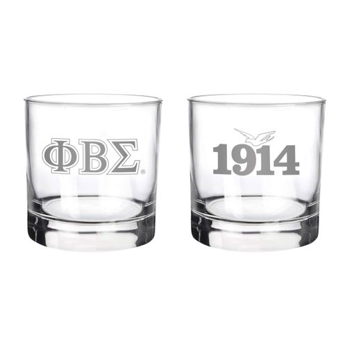 Bad Bananas BBGreek Phi Beta Sigma Official Vendor - Set of 2 11 oz Drinking Glasses - Greek Sigma Letters - Fraternity Paraphernalia