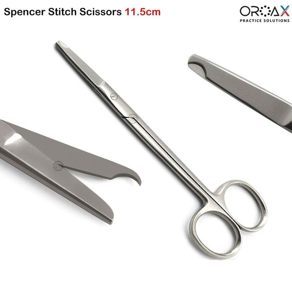 Spencer Suture Stitch Scissors 11.5cm Dental Lab Cutting Surgical Instruments