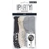 Black Silver Glitz 13th Birthday Banner Party Decoration Pack Kit Set