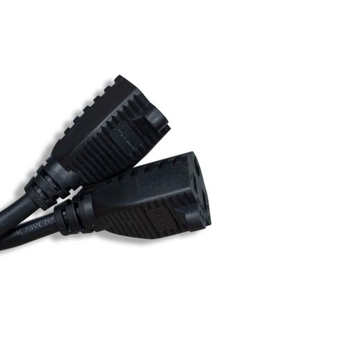 Cablelera Power Cord Extension and Splitter, NEMA 5-15P to NEMA 5-15R x 2, 16 AWG, 13A, 125V (ZWACPQAG-14) Black