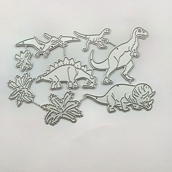 MIAOQIAN Dinosaurier-Metall-Stanzschablone für Bastelarbeiten, Scrapbooking, Album, Papier, Karten, Vorlage, Prägung, Basteln, Dekoration