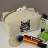 'Cat Wearing Glasses' Canvas Wash Bag/Makeup Case (CS00044136)