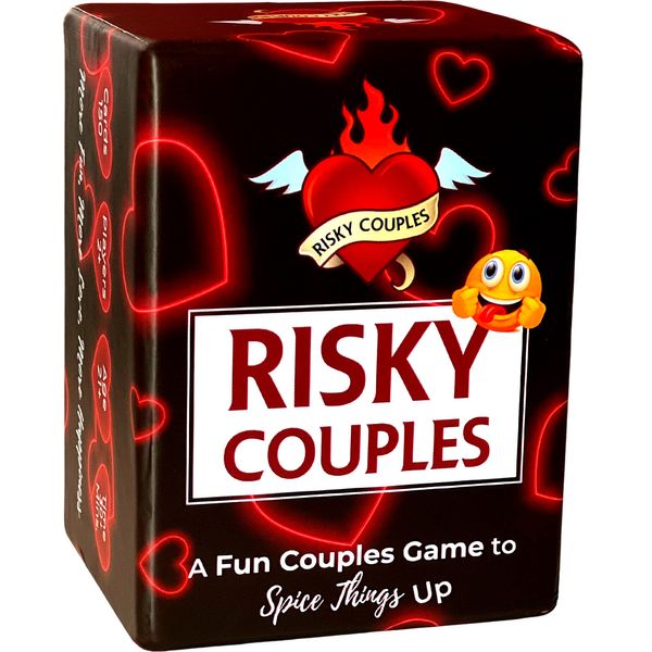 RISKY COUPLES - Super Fun Couples Game for Date Night: 150 Spicy Dares & Questions for Your Partner. Romantic Anniversary & Valentines Gifts. Card Game for Couple