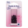 Hemline Hooks and Eyes - Black, Size 2, 14 sets