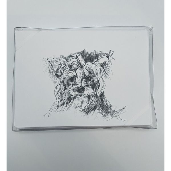 Silky Yorkie Dog Artist Sketch Greeting Cards Odd Balls 10 Pack Blank USA