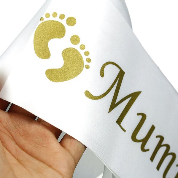 Baby Shower Party Decorations Sash - Mummy To Be Sash with Footprint Bear | New Mom Party Decoration Supplier