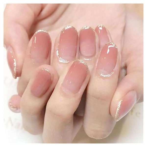 SEMTIM Nail Tips, 24 Pieces, Medium, Short, Round False Nails, Short Nail Tip, Medium Long, Popular, Japanese Style, Cute, Simple, Stylish, Adult Ceremonies, School Entrance Ceremonies, Graduation Ceremonies, Nail Tips (MJ075)